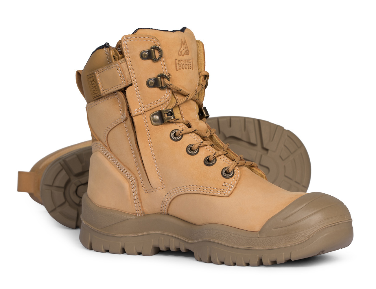 MONGREL High Leg Zipsider Boot w/ Scuff Cap (WHEAT) - Picture 13 of 15