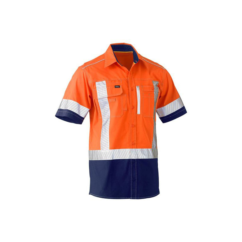 BISLEY Flex Move™ Two Tone Hi Vis Stretch Utility Shirt