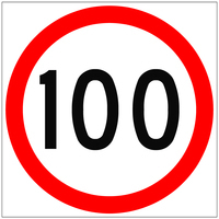 100 SPEED LIMIT PICTO Class 1 Reflective Metal  (Swing Stand Sign ONLY)