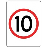 10 SPEED LIMIT PICTO 900 x 600mm Non Reflective Sign w/ Swing Stand