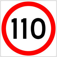 110 SPEED LIMIT PICTO Class 1 Reflective Metal (Swing Stand Sign ONLY)