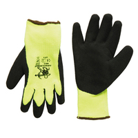 ArmourWear Hi Vis Lime Acrylic Knit/Black Latex Crinkle Finish Glove | PACKS OF 12