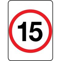 15 SPEED LIMIT PICTO 600 x 600mm Non Reflective Sign w/ Swing Stand