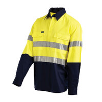 WORKIT Hi-Vis 2 Tone Closed Front Lightweight Taped Shirt