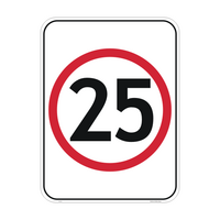 25 SPEED LIMIT PICTO Class 1 Reflective Metal (Swing Stand Sign ONLY)
