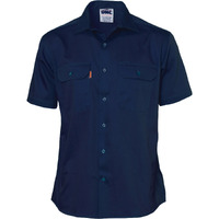 DNC Cotton Drill Work Shirt Short Sleeve - Navy