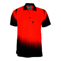 DNC OCEAN Hi Vis Sublimated Short Sleeve Polo Orange/Navy