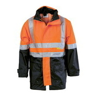 DNC Hi Vis Two Tone Breathable Rain Jacket with 3M Tape Orange/Navy, 2XL