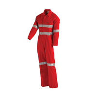 WORKIT Lightweight Hi-Vis Overall with Tape - Red