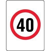 40 SPEED LIMIT PICTO Class 1 Reflective Metal (Swing Stand Sign ONLY)