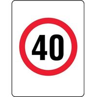 40 SPEED LIMIT PICTO 600 x 600mm Non Reflective Sign w/ Swing Stand