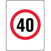 40 SPEED LIMIT PICTO 900 x 600mm Non Reflective Sign w/ Swing Stand