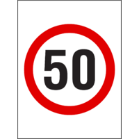 50 SPEED LIMIT PICTO Class 1 Reflective Metal (Swing Stand Sign ONLY)