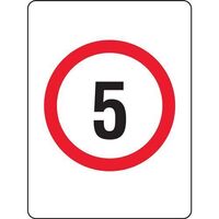 5 SPEED LIMIT PICTO 450mm x 300mm 1.4mm Polypropylene Non Reflective Sign