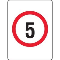 5 SPEED LIMIT PICTO 900 x 600mm Non Reflective Sign w/ Swing Stand