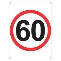 60 SPEED LIMIT PICTO Class 1 Reflective Metal (Swing Stand Sign ONLY)