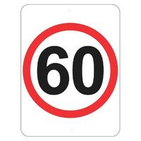60 SPEED LIMIT PICTO 600 x 600mm Non Reflective Sign w/ Swing Stand