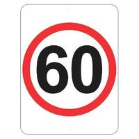 60 SPEED LIMIT PICTO 900 x 600mm Non Reflective Sign w/ Swing Stand