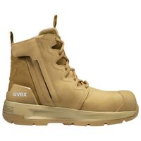 Uvex 3 X-Flow Wide Zip Sided Safety Boot Wheat