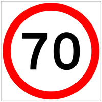 70 SPEED LIMIT PICTO Class 1 Reflective Metal (Swing Stand Sign ONLY)