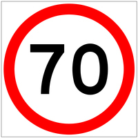 70 SPEED LIMIT PICTO Non Reflective Metal (Swing Stand Sign ONLY)