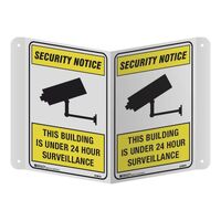 3D Security Notice Sign - This Building is Under 24 Hour Surveillance