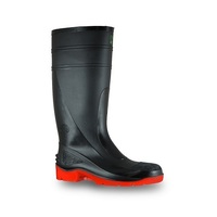BATA Utility Black / Red PVC 400mm Safety Toe Gumboot
