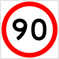 90 SPEED LIMIT PICTO Class 1 Reflective Metal (Swing Stand Sign ONLY)