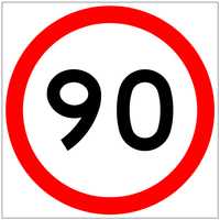 90 SPEED LIMIT PICTO Non Reflective Metal (Swing Stand Sign ONLY)