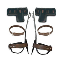 Buckingham Steel Long Spur Kit with T-Pads and Leather Leg Straps