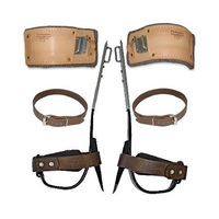 Buckingham Steel Long Spur Kit with Metal Insert Pads and Leather Straps