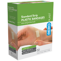 AEROPLAST Plastic Standard Strip 7.2 x 1.9cm Box/50 (PACK OF 12)