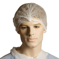 BASTION Crimped Beret Hair Net 21" White (PACK OF 100)