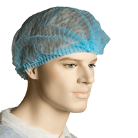 BASTION Crimped Beret Hair Net 21" Blue (PACK OF 100)