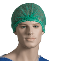 BASTION Crimped Beret Hair Net 21" Green (PACK OF 100)