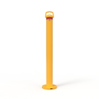 Metal Removable Bollard 1020 x 90mm Surface Mount Keyed Alike with Shoe (Powder Coated Yellow)
