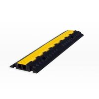 Cable Protector RUBBER 2 Channel Hinged Lid Yellow/Black