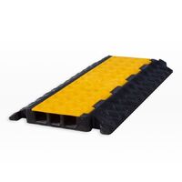 Cable Protector RUBBER 3 Channel Hinged Lid Yellow/Black