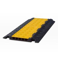 Cable Protector RUBBER 5 Channel Hinged Lid Yellow/Black