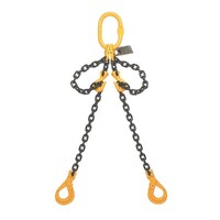 BEAVER Grade 80 Double Leg 10mm Chain Sling w/ Self Locking Hooks 5.5T 2M
