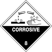 Corrosive 8 Hazchem 270mm x 270mm Metal Sign