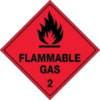 Flammable Gas 2 Hazchem 200mm x 200mm Polypropylene Sign