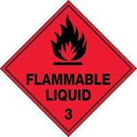 Flammable Liquid 3 Hazchem 270mm x 270mm Polypropylene Sign