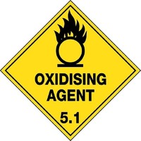 Oxidising Agent 5.1 Hazchem 270mm x 270mm Polypropylene Sign