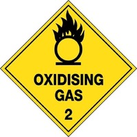 Oxidising Gas 2 Hazchem 270mm x 270mm Polypropylene Sign
