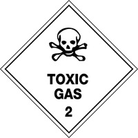 Toxic Gas 2 Hazchem 270mm x 270mm Metal Sign