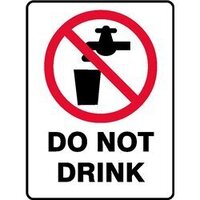 Do Not Drink Sign W/Picto