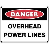 DANGER Overhead Power Lines Sign
