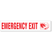 EMERGENCY EXIT W/Pictograph Sticker 400mm x 80mm