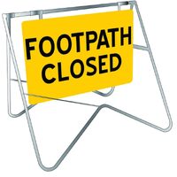 FOOTPATH CLOSED 900 x 600mm Class 1 Reflective Sign w/ Swing Stand